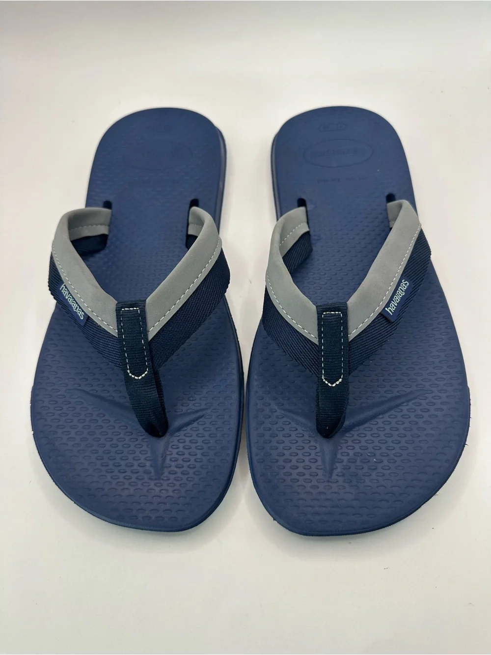 Havaianas Men’s Navy Blue Flip Flops with Gray Straps